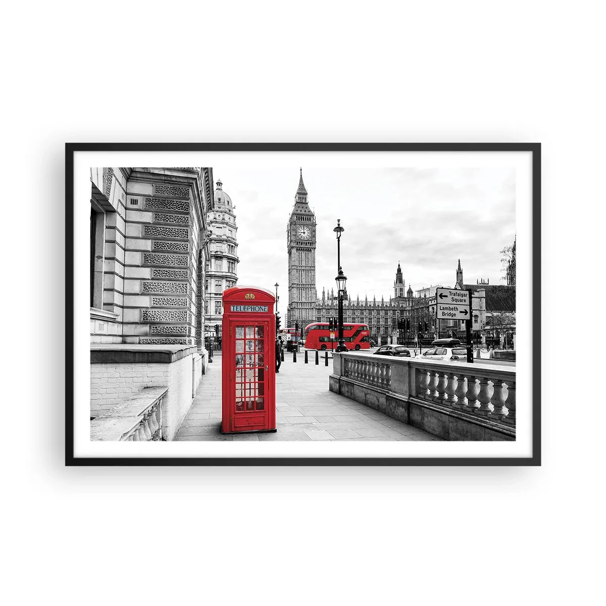 Poster in een zwarte lijst - Londen, zonder twijfel - 91x61 cm