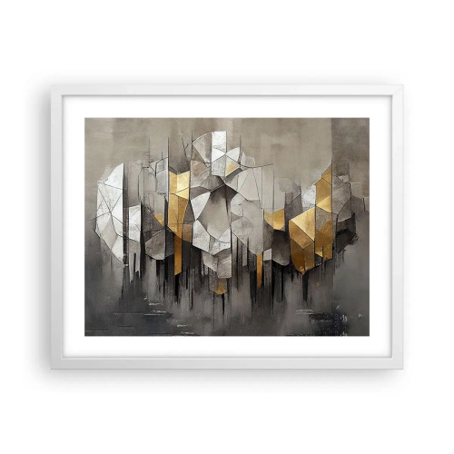 Poster in een witte lijst - Compositie van ijs en licht - 50x40 cm