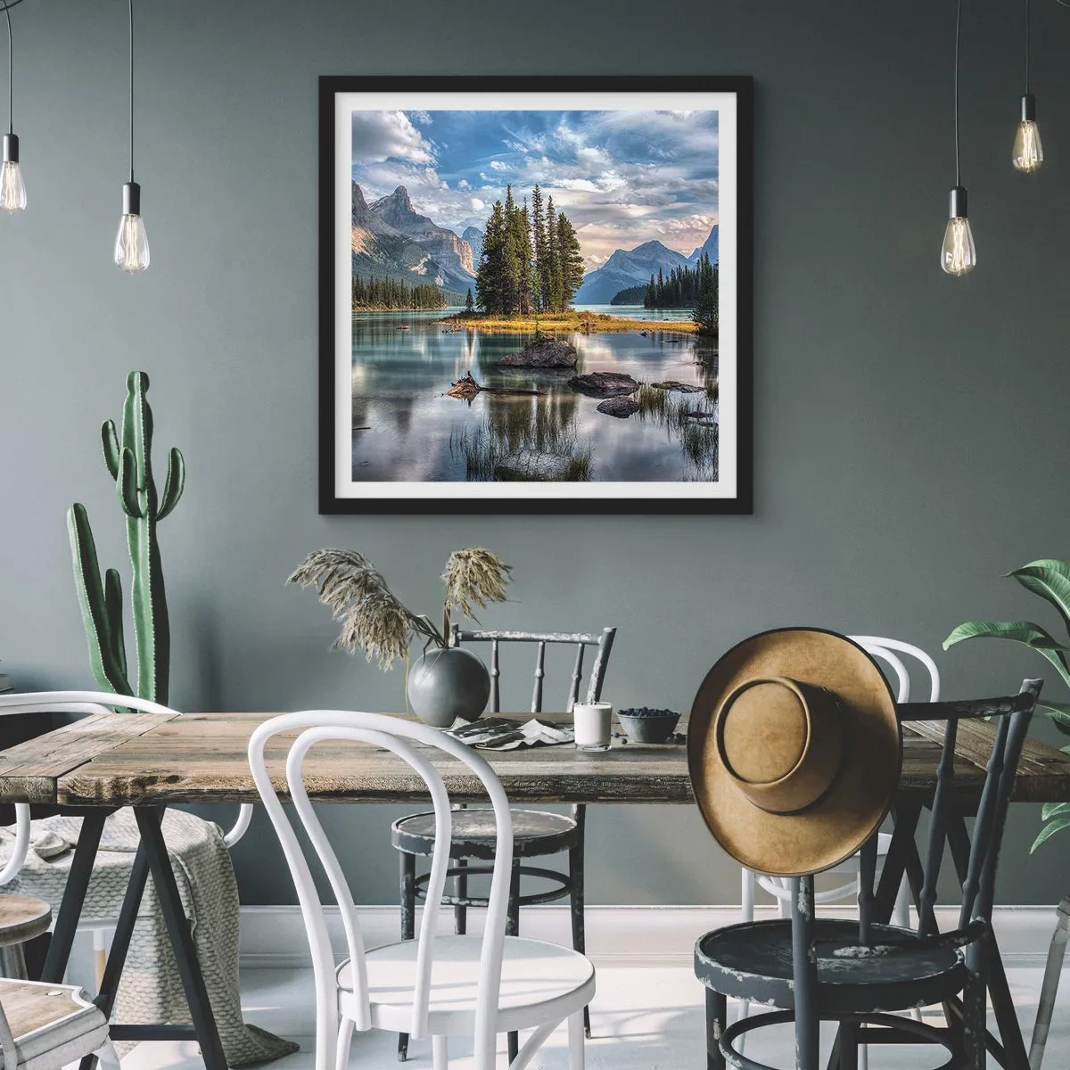 Poster in een zwarte lijst - Aan het grote en schone water ... - 50x50 cm