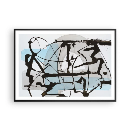 Poster in een zwarte lijst - Toch blauw - 100x70 cm
