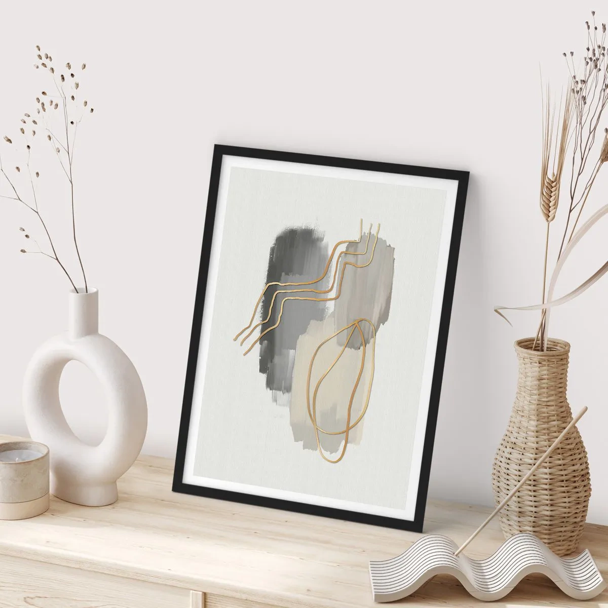 Poster in een zwarte lijst - Duur en beweging - 40x50 cm