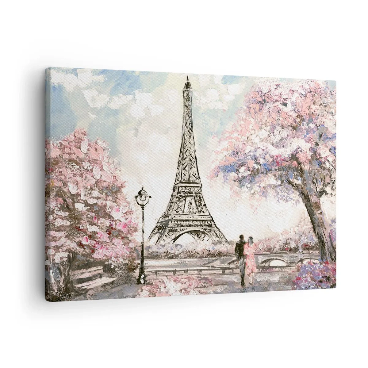 Schilderen op canvas - Aprilwandeling door Parijs - 70x50 cm