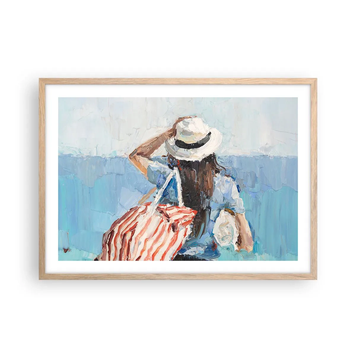 Een poster in een licht eiken lijst - Welkom bij je vakantie - 70x50 cm