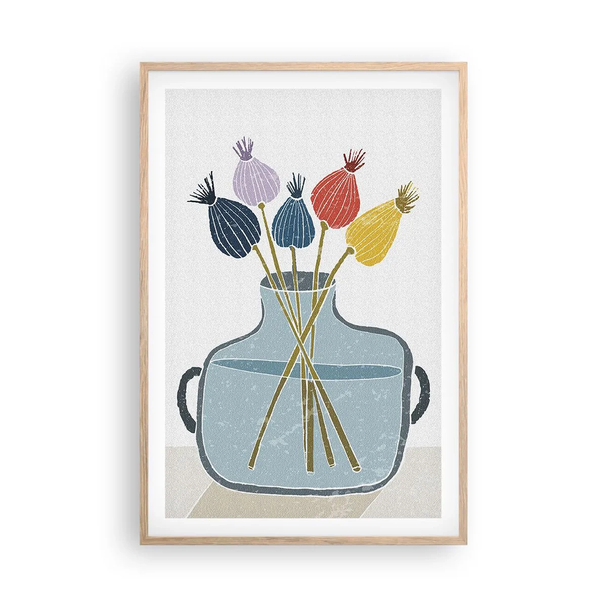 Een poster in een licht eiken lijst - Alsof hij met maanzaad heeft gezaaid - 61x91 cm