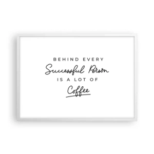 Poster in een witte lijst - Het geheim van succes - 70x50 cm