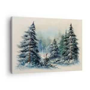 Schilderen op canvas - Winterlandschap met besneeuwde bomen - 70x50cm - Klaar voor kerst - Moderne wanddecoratie voor woonkamer en slaapkamer ARTTOR