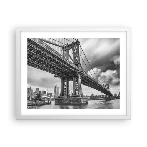 Poster in een witte lijst - Naar het hart van de stad - 50x40 cm