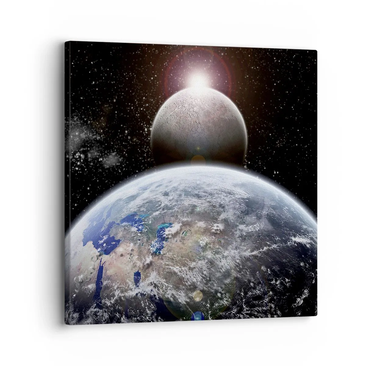 Schilderen op canvas - Kosmisch landschap - zonsopgang - 30x30 cm