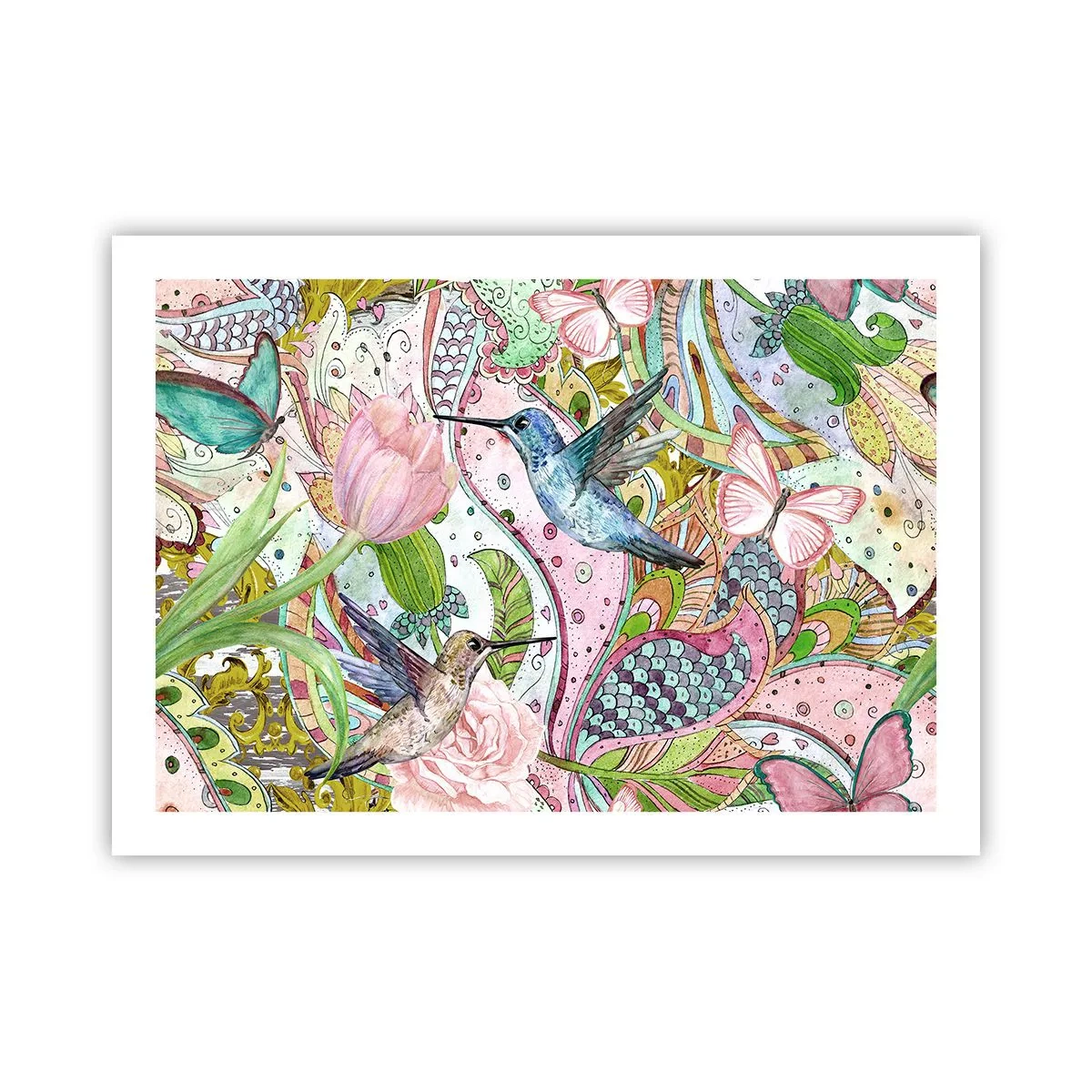 Poster - Verstrikt in wijnstokken - 70x50 cm