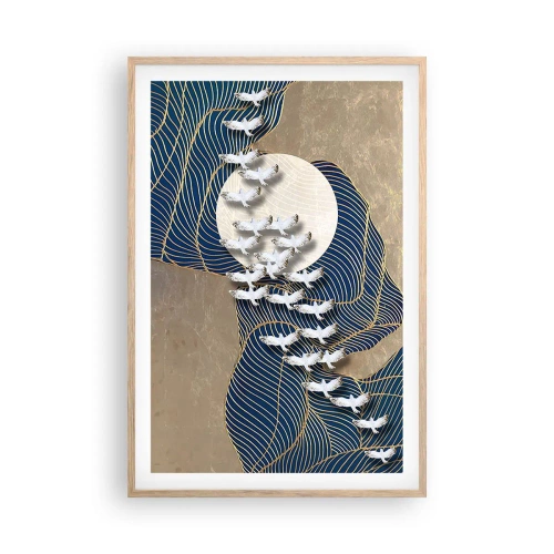 Een poster in een licht eiken lijst - Vrijheid, dwalen, gemeenschap - 61x91 cm