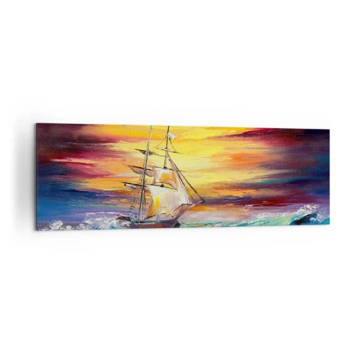Schilderen op canvas - Dapper onder de golven - 160x50 cm