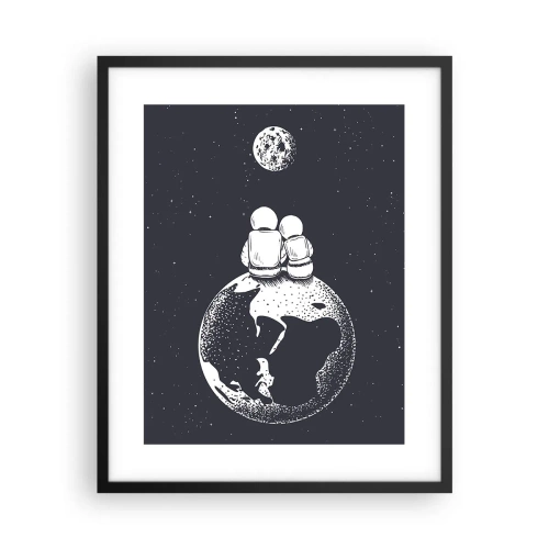 Poster in een zwarte lijst - Een kosmisch love story - 40x50 cm