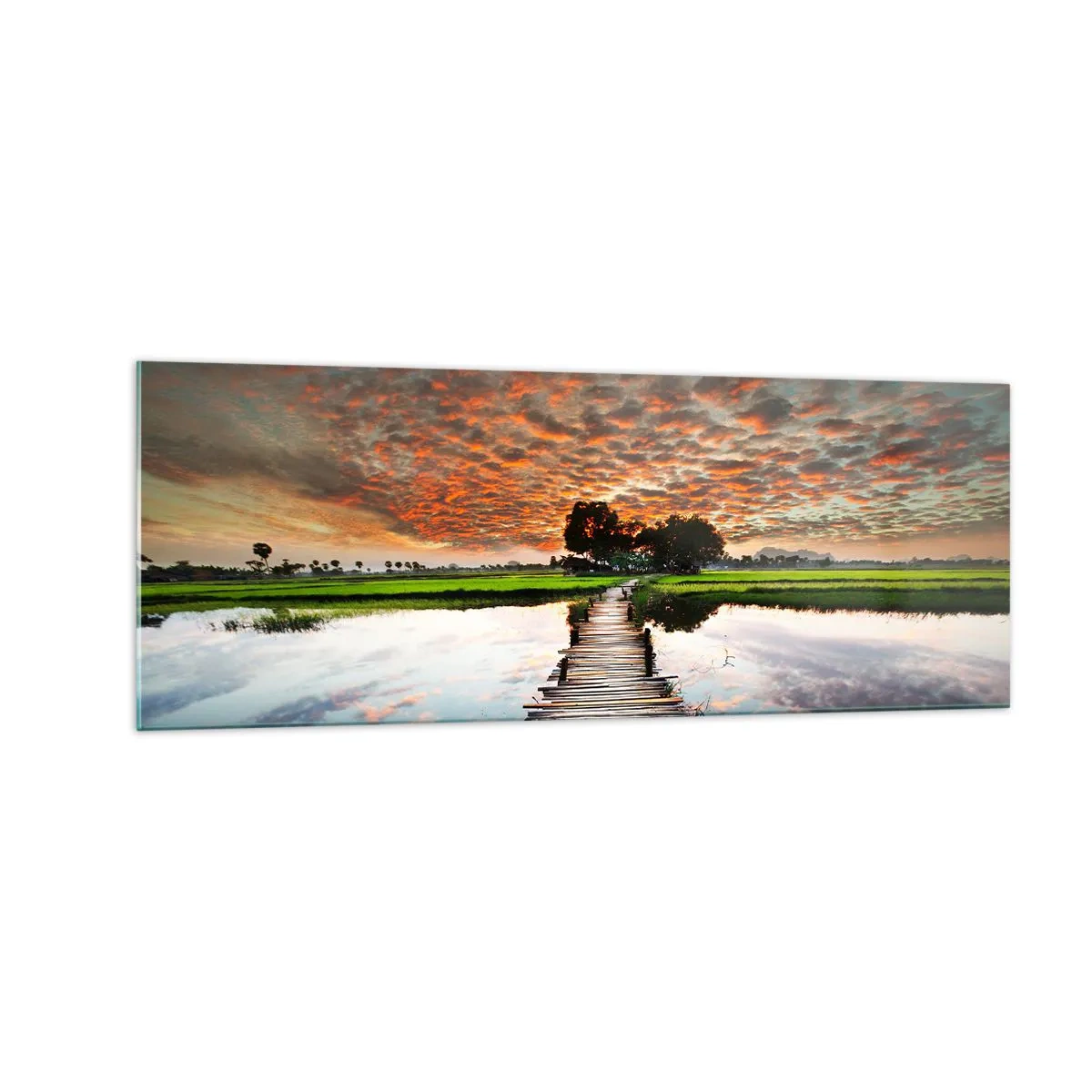 Schilderen op glas - Strek je armen - ademen - 140x50 cm