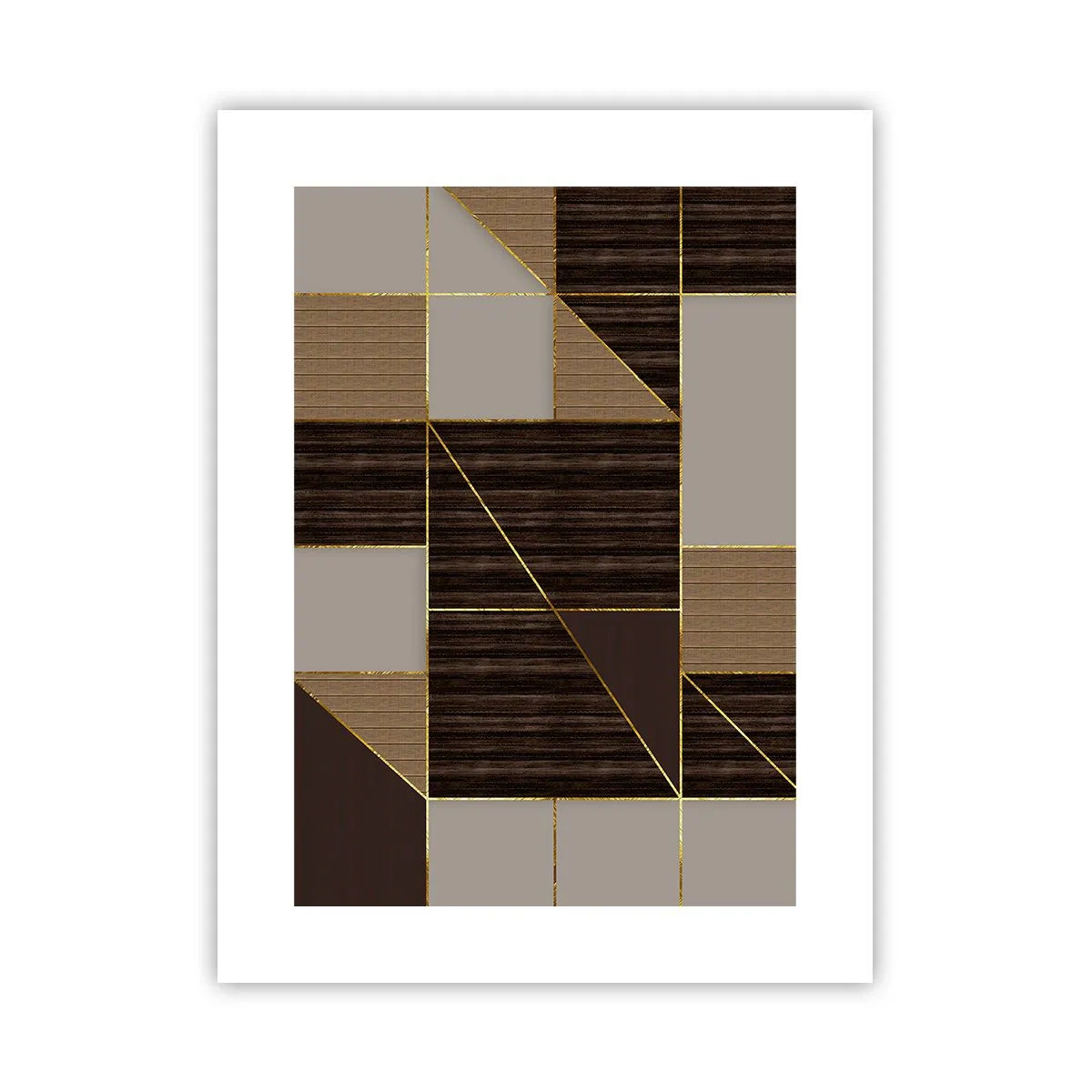 Poster - Een mozaïek van bruin en goud - 30x40 cm