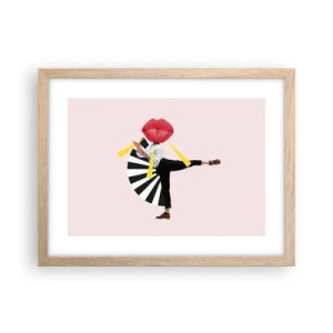 Een poster in een licht eiken lijst - Surrealistische pop-art - 40x30 cm