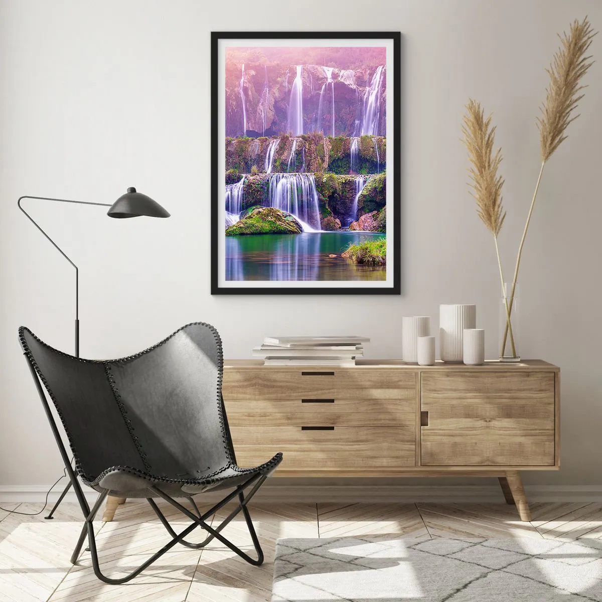 Poster in een zwarte lijst - Trap naar de hemel - 70x100 cm