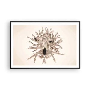 Poster in een zwarte lijst - Bloeiend in dans - 91x61 cm