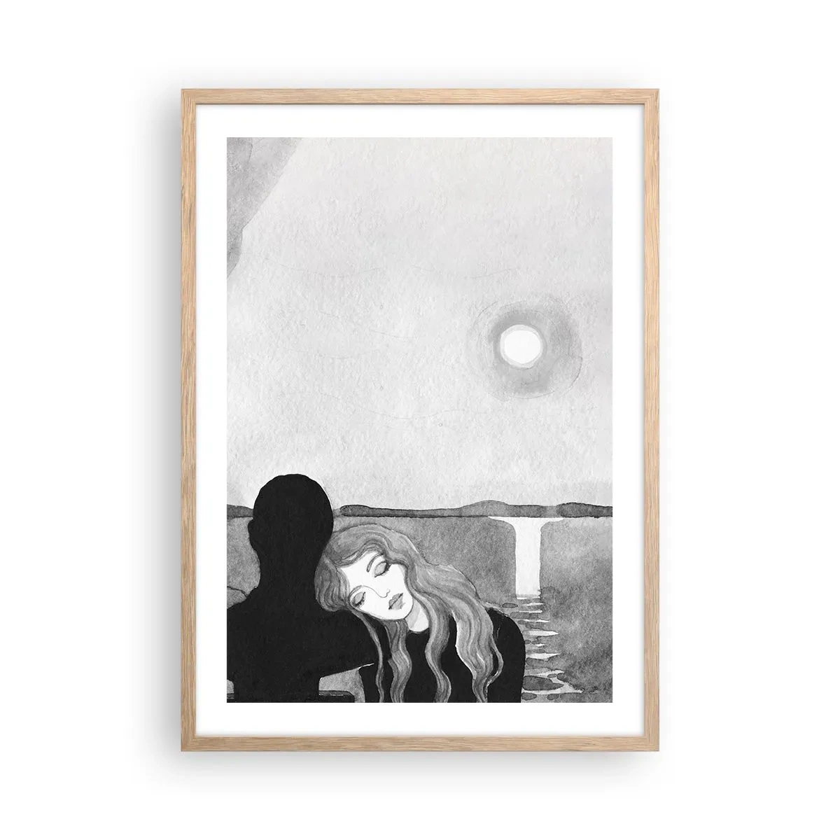 Een poster in een licht eiken lijst - Altijd een geheim - 50x70 cm