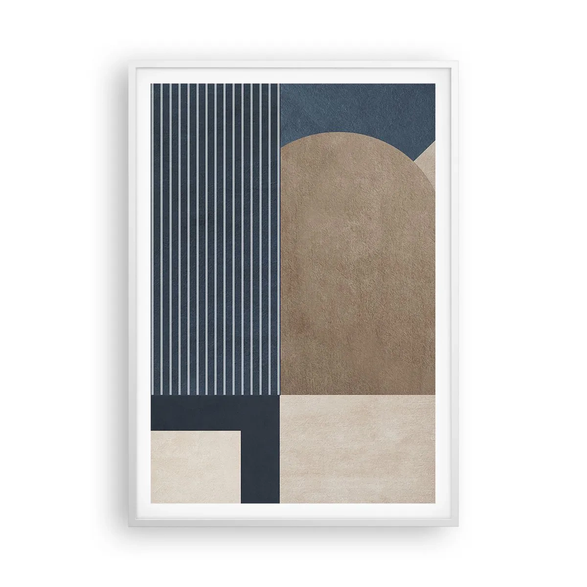 Poster in een witte lijst - Een compositie van eenvoud en rondheid - 70x100 cm