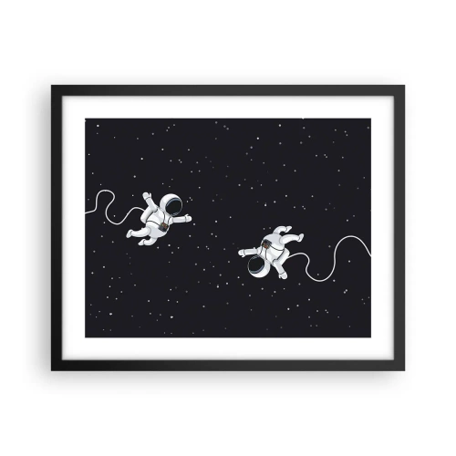 Poster in een zwarte lijst - Kosmische dans - 50x40 cm