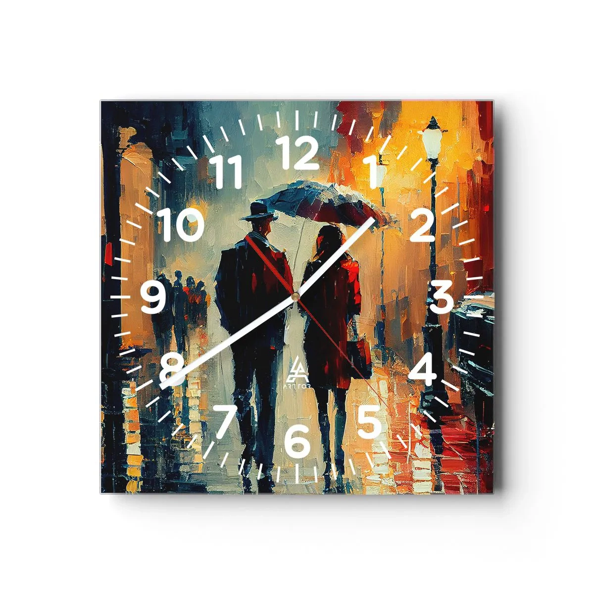 Wandklok - Klok - Stedelijk love strory - 30x30 cm