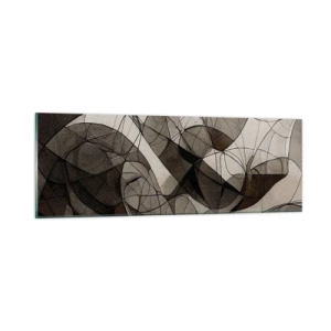 Schilderen op glas - Circulatie van aardekleuren - 90x30 cm