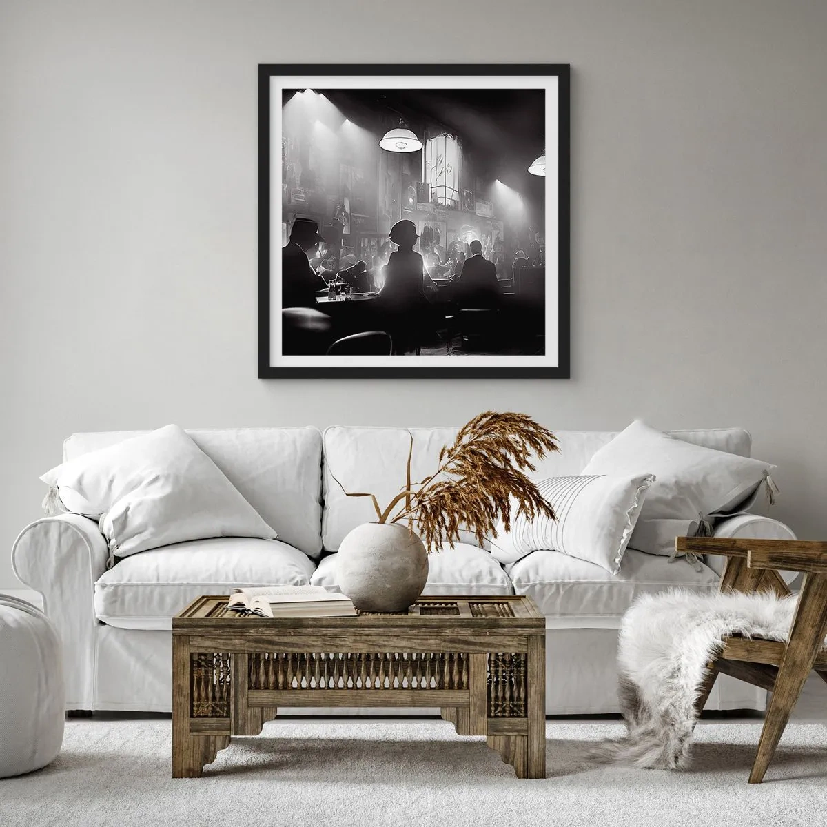 Poster in een zwarte lijst - In jazz-sfeer - 50x50 cm