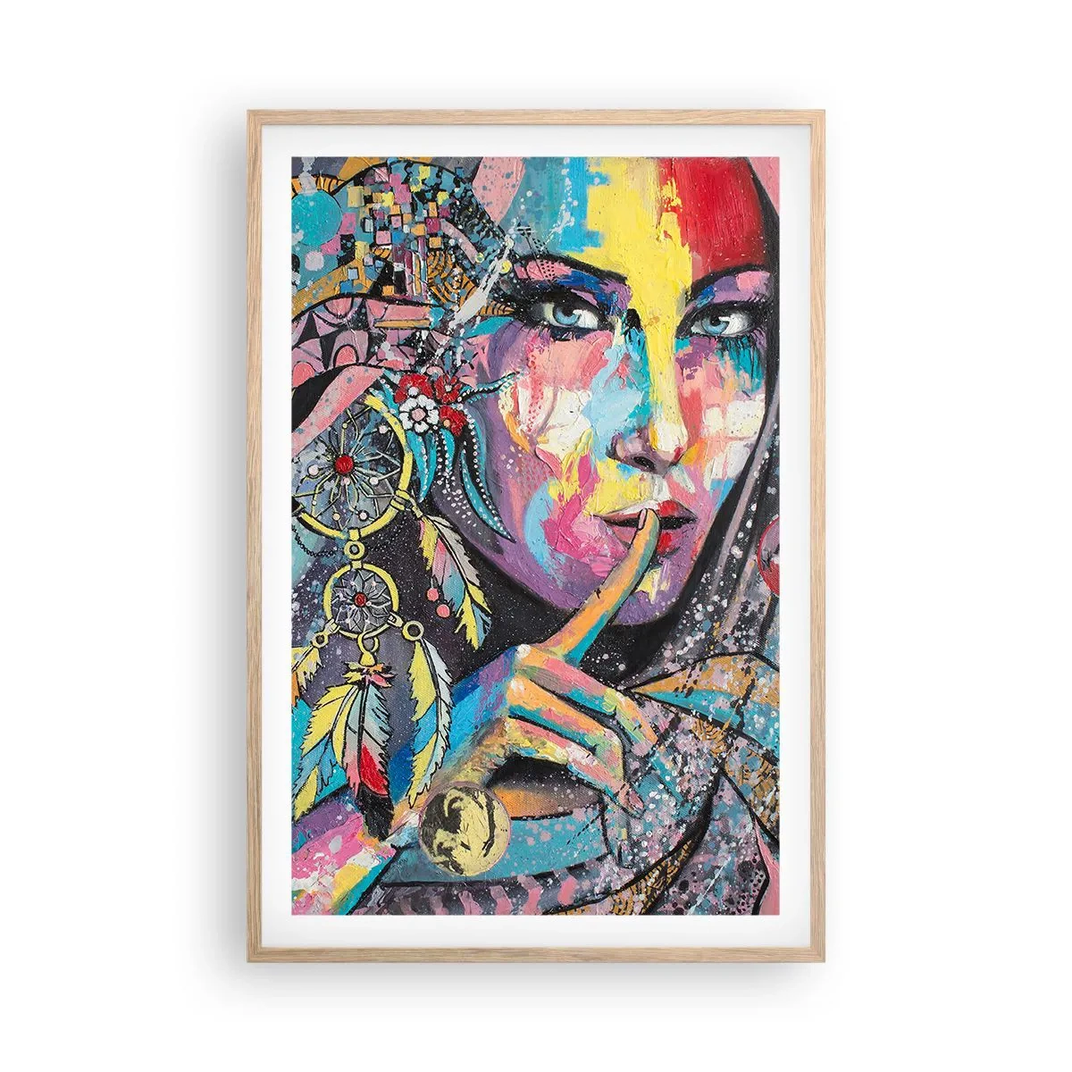 Een poster in een licht eiken lijst - Zwijg totdat je het begrijpt - 61x91 cm