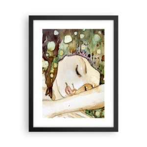 Poster in een zwarte lijst - Een smaragd-violette droom - 30x40 cm