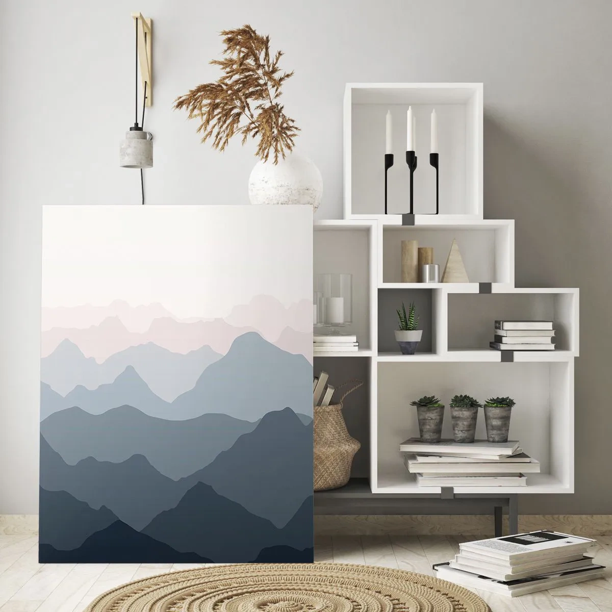 Schilderen op glas - Golven van de bergen - 50x70 cm