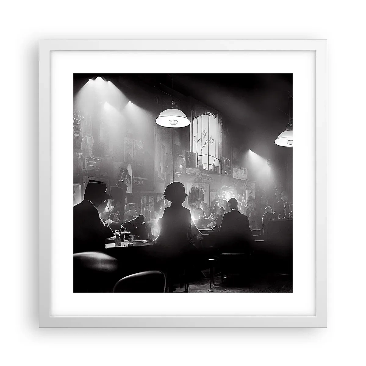 Poster in een witte lijst - In jazz-sfeer - 40x40 cm