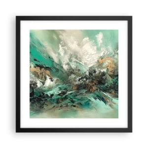 Poster in een zwarte lijst - Emerald en zwarte branding - 40x40 cm
