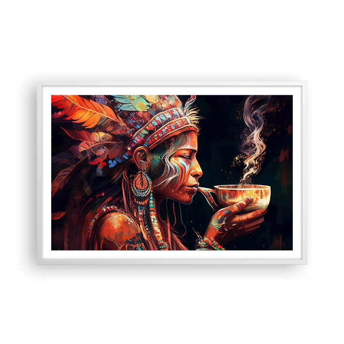 Poster in een witte lijst - Magisch ritueel - 91x61 cm