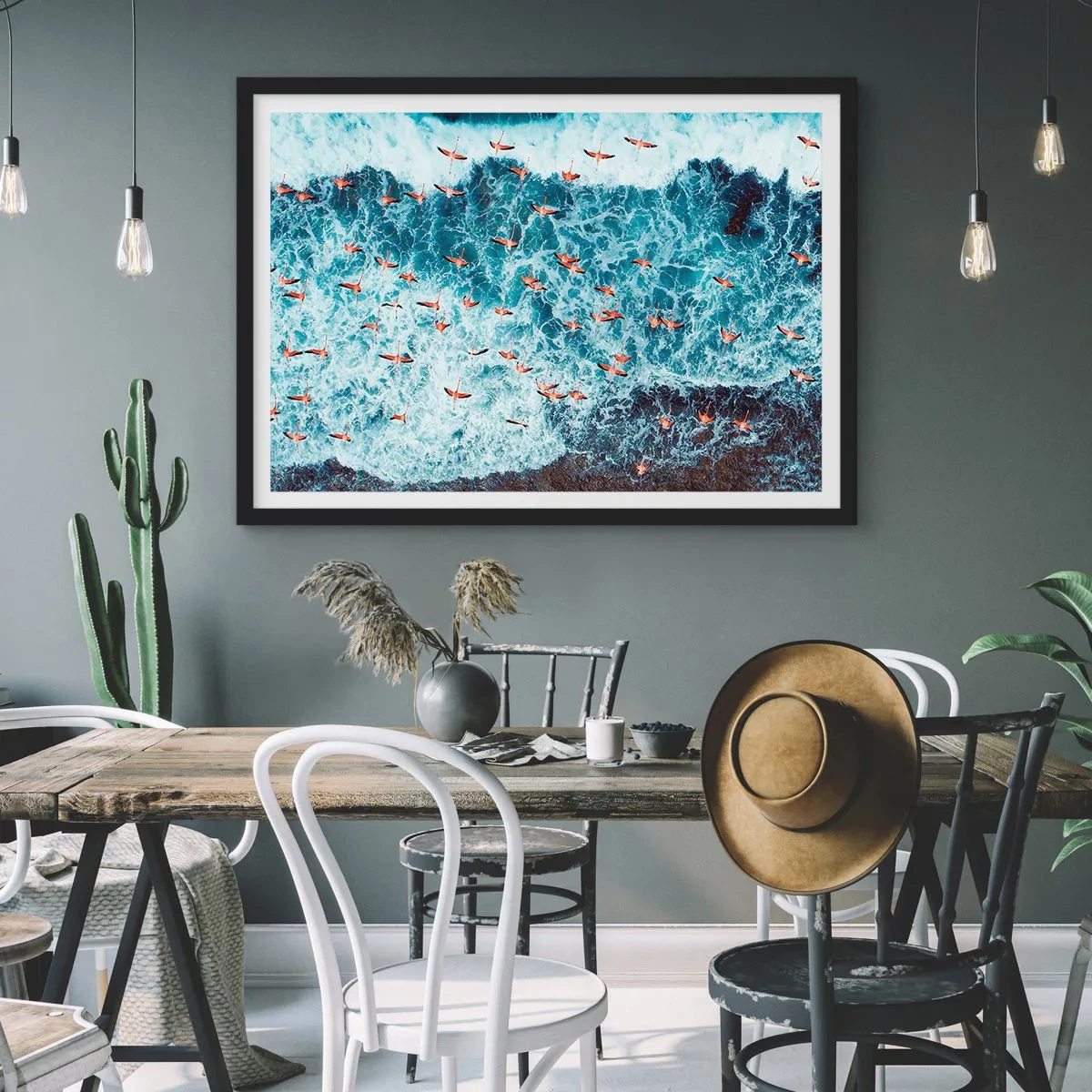 Poster in een zwarte lijst - De kustparade - 50x40 cm