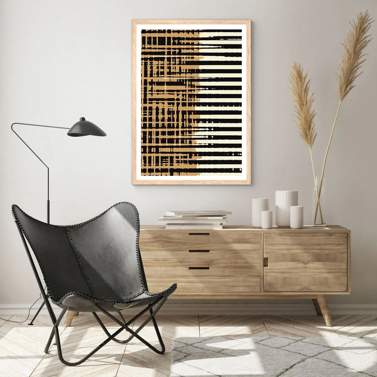 Een poster in een licht eiken lijst - Architecturale abstractie - 50x70 cm