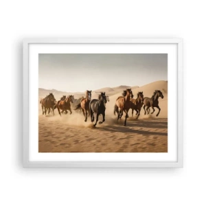 Poster in een witte lijst - Vrij als de wind - 50x40 cm