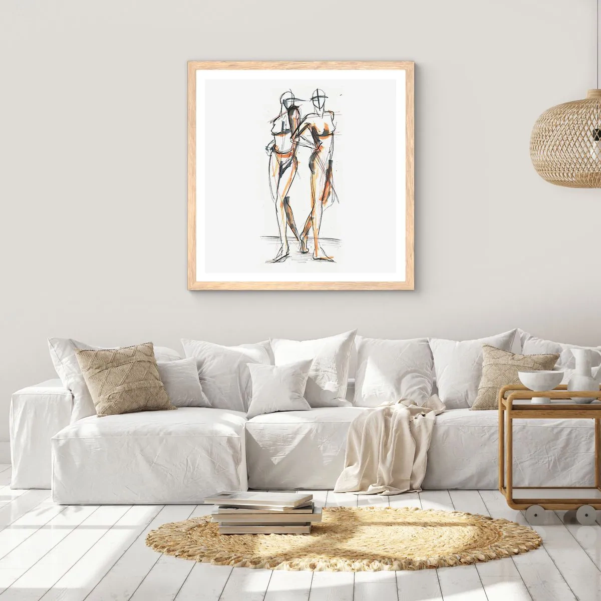 Een poster in een licht eiken lijst - Een studie van genade - 40x40 cm
