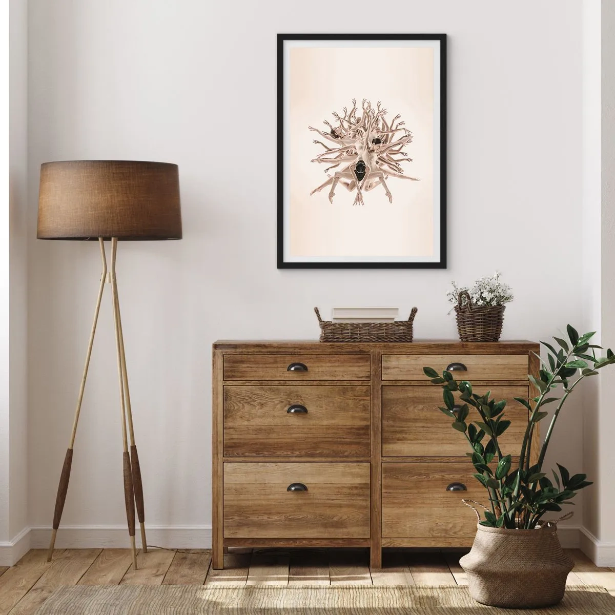 Poster in een zwarte lijst - Bloeiend in dans - 70x100 cm