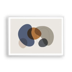 Poster in een witte lijst - Kleur druppels - 100x70 cm