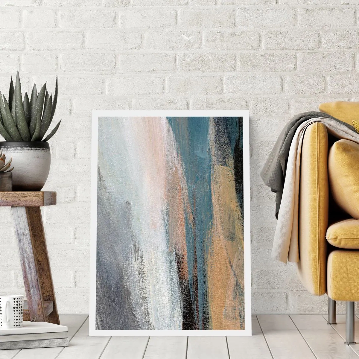 Poster - Abstractie: noordelijk landschap - 61x91 cm