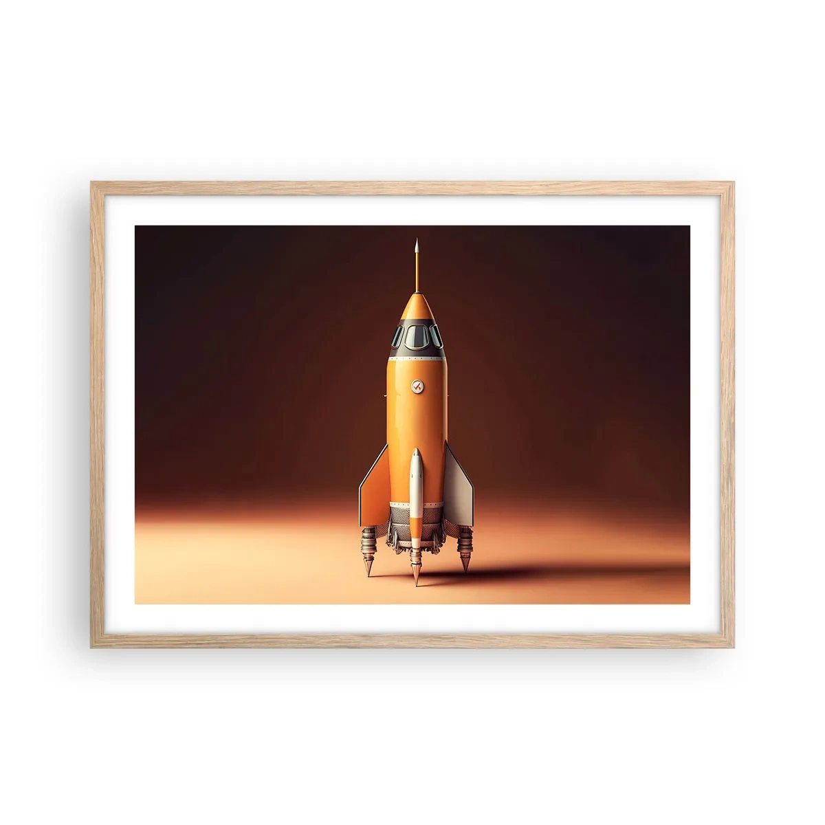 Een poster in een licht eiken lijst - Het begint met een droom - 70x50 cm