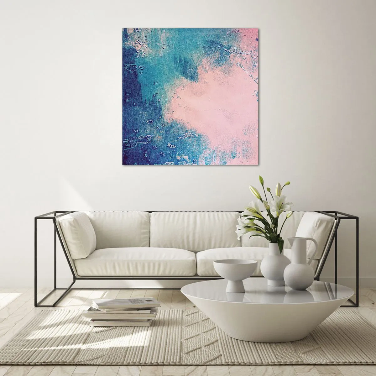 Schilderen op glas - Hemelse omhelzingen - 50x50 cm