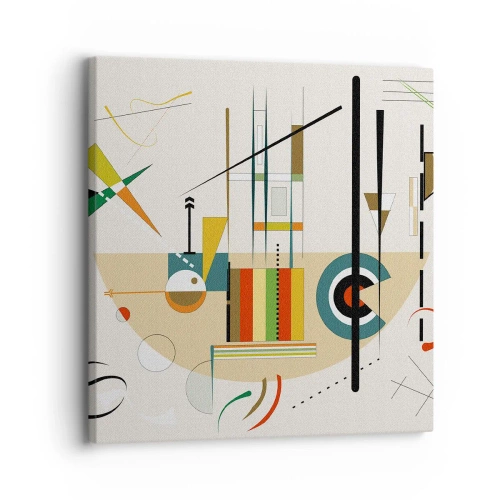 Schilderen op canvas - En de wereld lacht - 30x30 cm