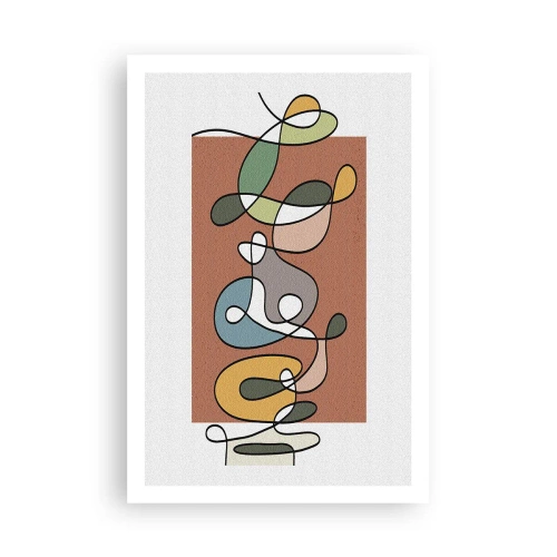 Poster - Abstractie: kleurrijke dans - 61x91 cm