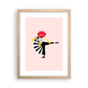 Een poster in een licht eiken lijst - Surrealistische pop-art - 30x40 cm