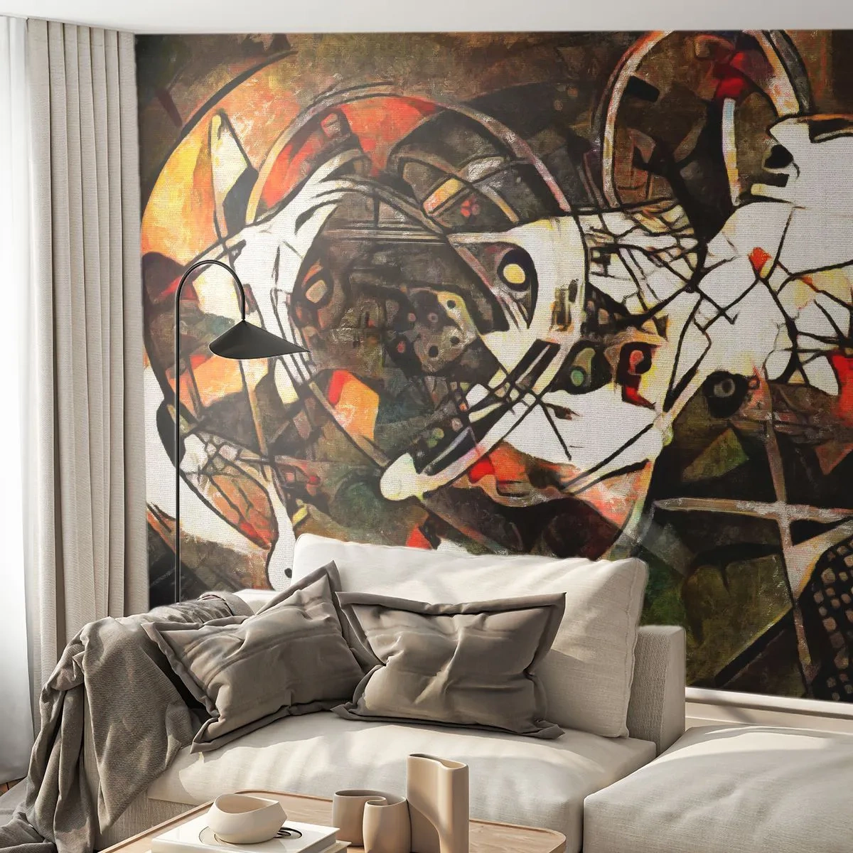 Fotobehang Standard Eco - Hoor je het verkeer? - Abstractie, Kubisme, Deel - 400x280 cm