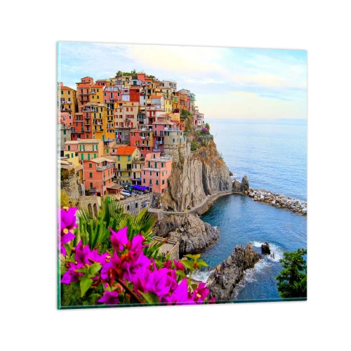 Schilderen op glas - Lachende stad - 60x60 cm