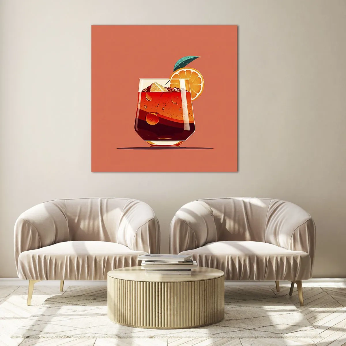 Schilderen op glas - Zomerse verfrissing - 40x40 cm