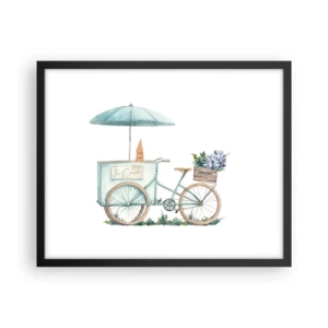 Poster in een zwarte lijst - Zoete herinnering aan de zomer - 50x40 cm