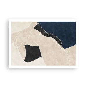 Poster - Abstracte compositie – kleurcontrast - 100x70 cm